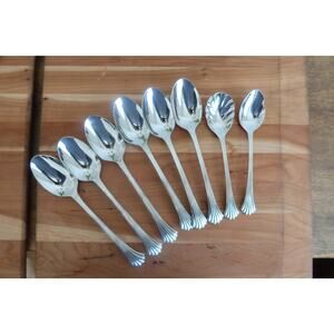 Set of 8 Vintage Wallace TIARA 18/8 Spoons Stainless Korea